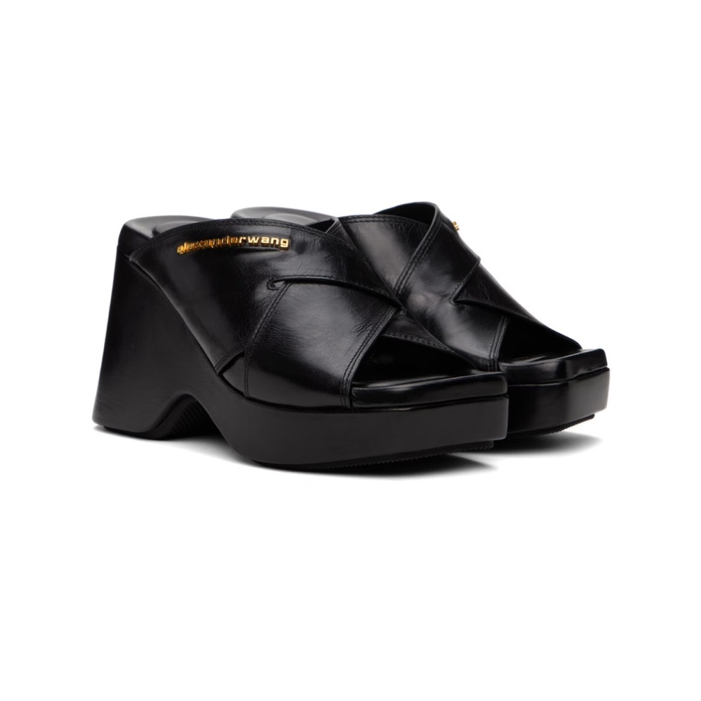 Alexander Wang Black Wedge Sandals